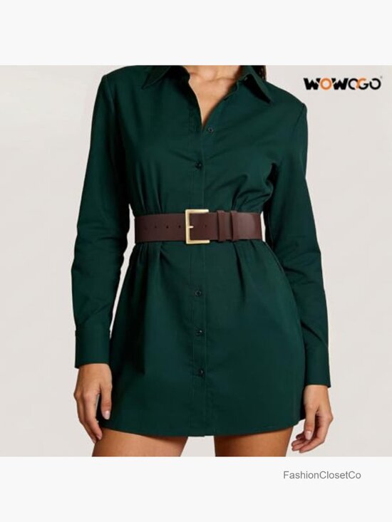 Wide Leather Belt for Women Dresses 1.9 Inch Chunky Waist Belt with Buckle